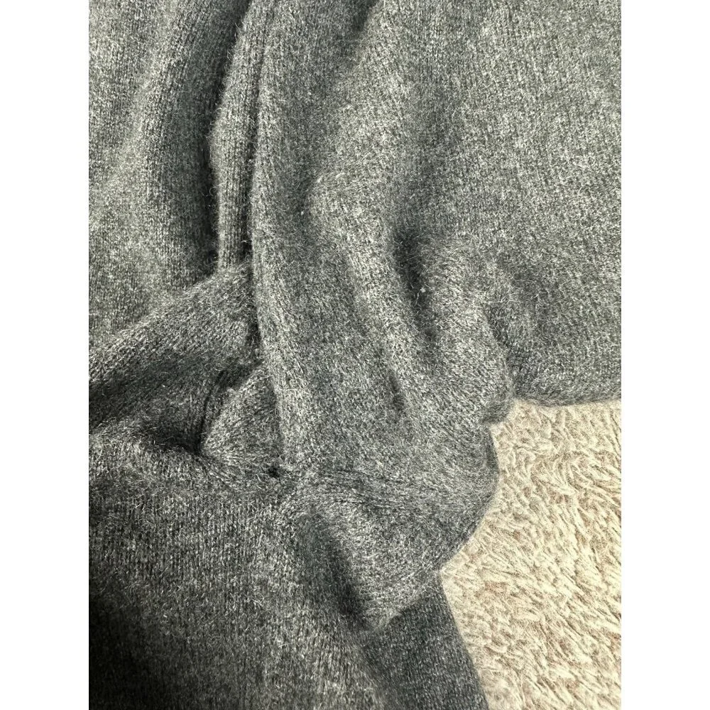 Joseph & Lyman 100% Cashmere Polo Sweater Gray Charcoal Mens Small 3-Button